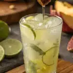 Brazilian Monjaro drink in rustic kitchen